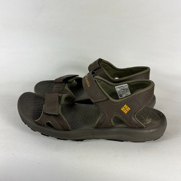 Columbia Riptide II Hiking Sandals Men\'s 9 Brown Low Adjustable Strap YM5363-255